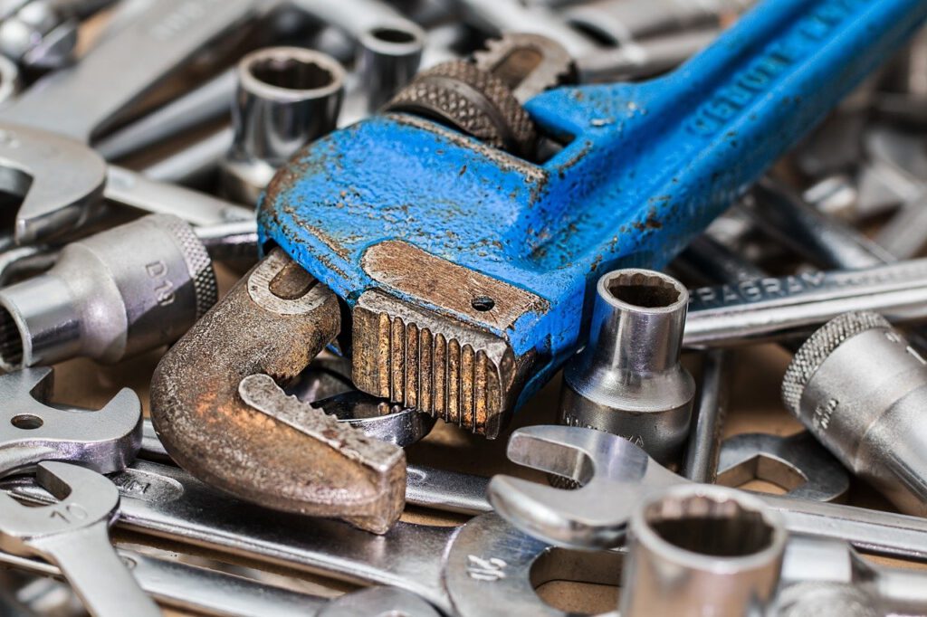 wrench, spanner, repair